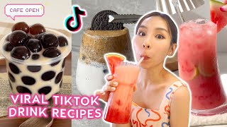 testing out viral tiktok drinks turning my kitchen into a homecafe