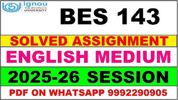 BES 143 solved assignment 2025-26 in English || bes 143 solved assignment 2026 || bes143 2025-26