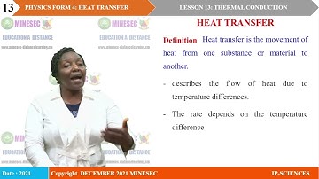 IP-SC PHYSICS FORM 4 Lesson 13 HEAT TRANSFER: CONDUCTION