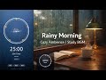 Pomodoro Study Timer 25/5 | Rainy Morning Library ☔ | Calm Study Music for Deep Focus (Live)
