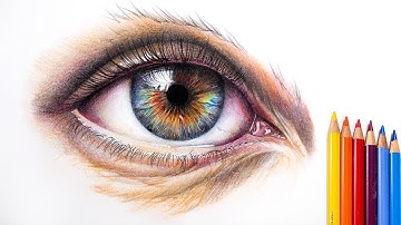 How to Draw a Hyper-Realistic Eye with Colored Pencils (Every Step Shown)