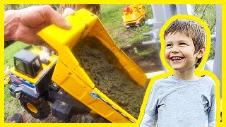 Toy Dump Truck Pours Cement