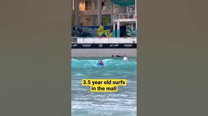 My 3.5 year old son surfs inside the mall #americandreammall #surfing #wavepool  #reels