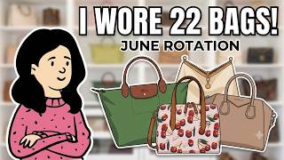 22 Handbags in One Month! 😱 June Bag Rotation (Coach, Longchamp, Bottega)