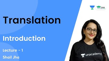 Translation (L-01) | Introduction | CSIR NET 2021 | By Shail Jha