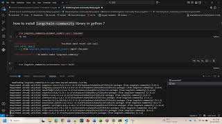 How to install and use langchain-community library in python on Windows 11
