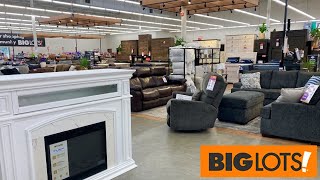 BIG LOTS SHOP WITH ME FURNITURE SOFAS ARMCHAIRS ELECTRIC FIREPLACES SHOPPING STORE WALK THROUGH