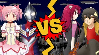 M.u.g.e.n Battles Kaname Madokaultraman Tiga Vs Boboiboylucy Diclonius