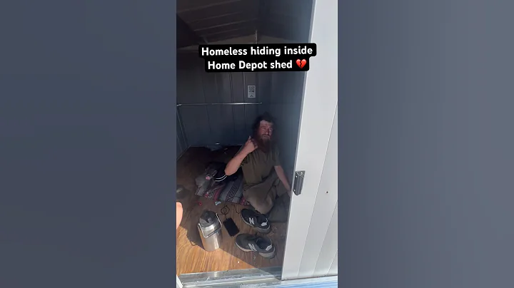 Man & his dog hiding inside Home Depot shed #homeless #dog #shorts