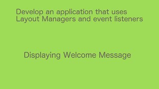 Displaying Welcome Message