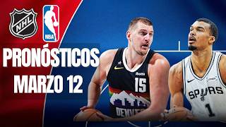 🔥🏀🏒 PRONÓSTICOS DE LA NBA Y NHL PARA HOY JUEVES 12 DE MARZO | PICKS GRATIS 🏀🏒🔥