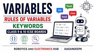 Variables, Rules of Variables & Keywords in Python | ICSE Class 9 & 10 #robotics #icse #engineering