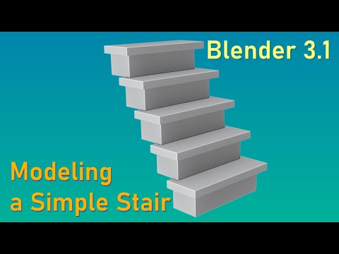 Build a Simple Stairs in Blender 3.1 using Poly Modeling and Array Modifier Entry Level Tutorial