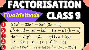 Factorisation Class 9 : Five Methods to factorise an algebraic expression, ML Aggarwal, RS Aggarwal