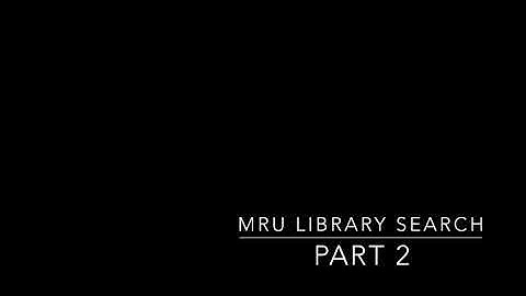 MRU LibrarySearch: Part 2