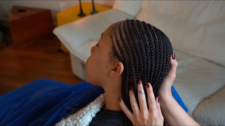 ASMR Cornrow Braids Oiling and Satisfying Scalp Attention on Adrianna (Whisper)
