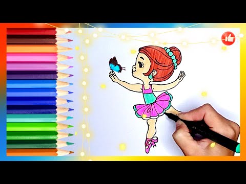 Como Desenhar e Colorir uma Linda Bailarina | Desenhar & Colorir | Desenho para desenhar