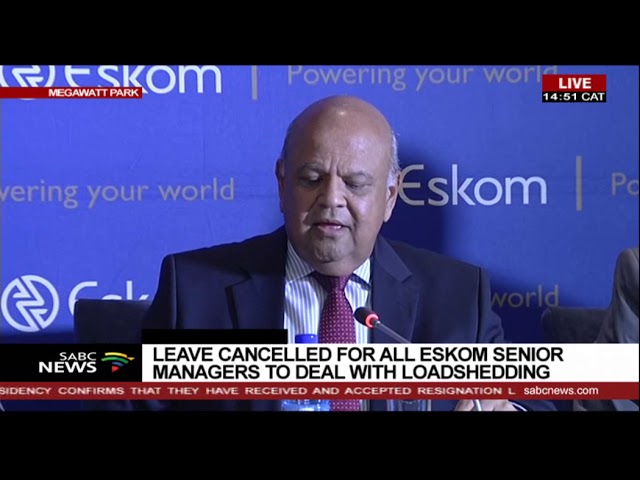 "Leave us alone" Minister Gordhan to former Eskom managers