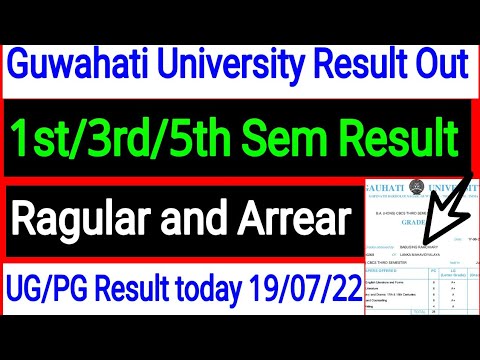 Guwahati university Arrear/Ragular Result 1st/3rd/5th Semester Today New Result Out