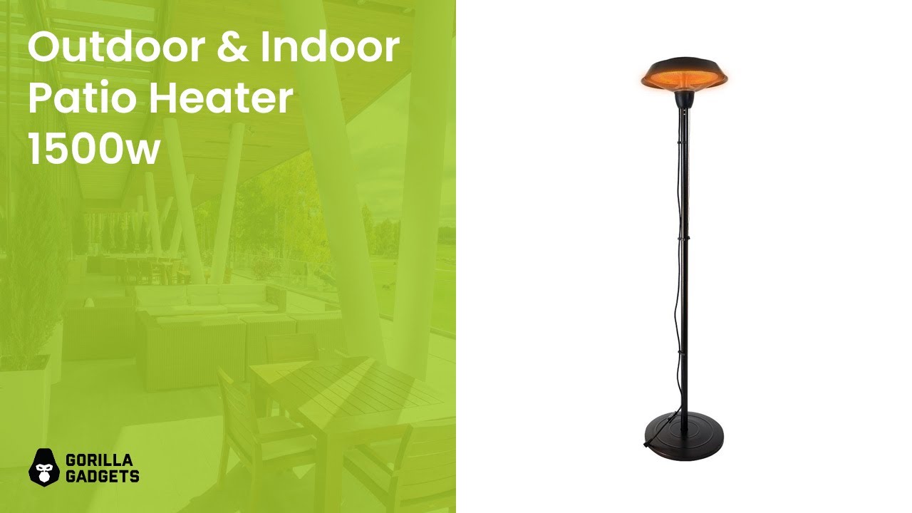 Outdoor u0026 Indoor Patio Heater 1500w - Gorilla Gadgets - YouTube