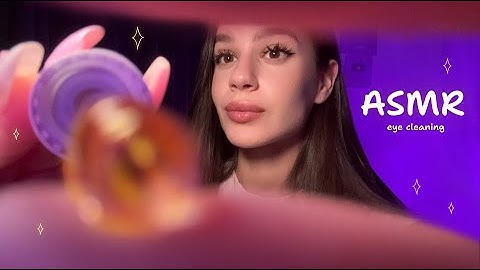 ASMR EYE CLEANING 👀 The best visual triggers for sweet sleep 😴 (mouth sounds, flashlight, tingles) 🔦