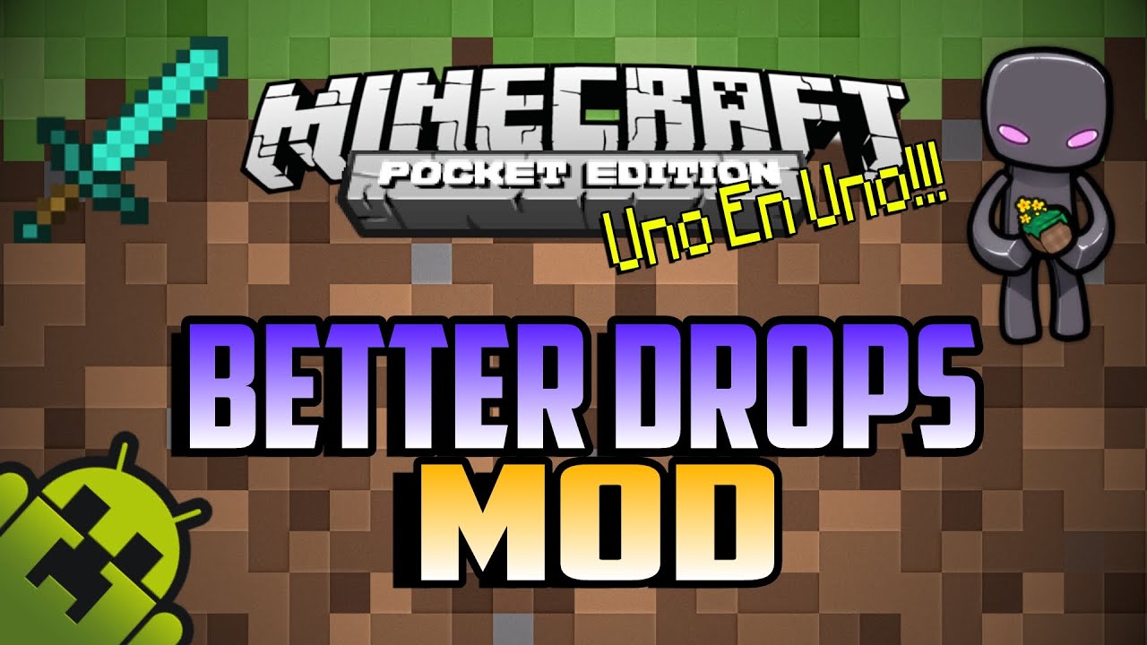 Minecraft Pe 0.10.4 | Better Drops Mechanics Mod - YouTube