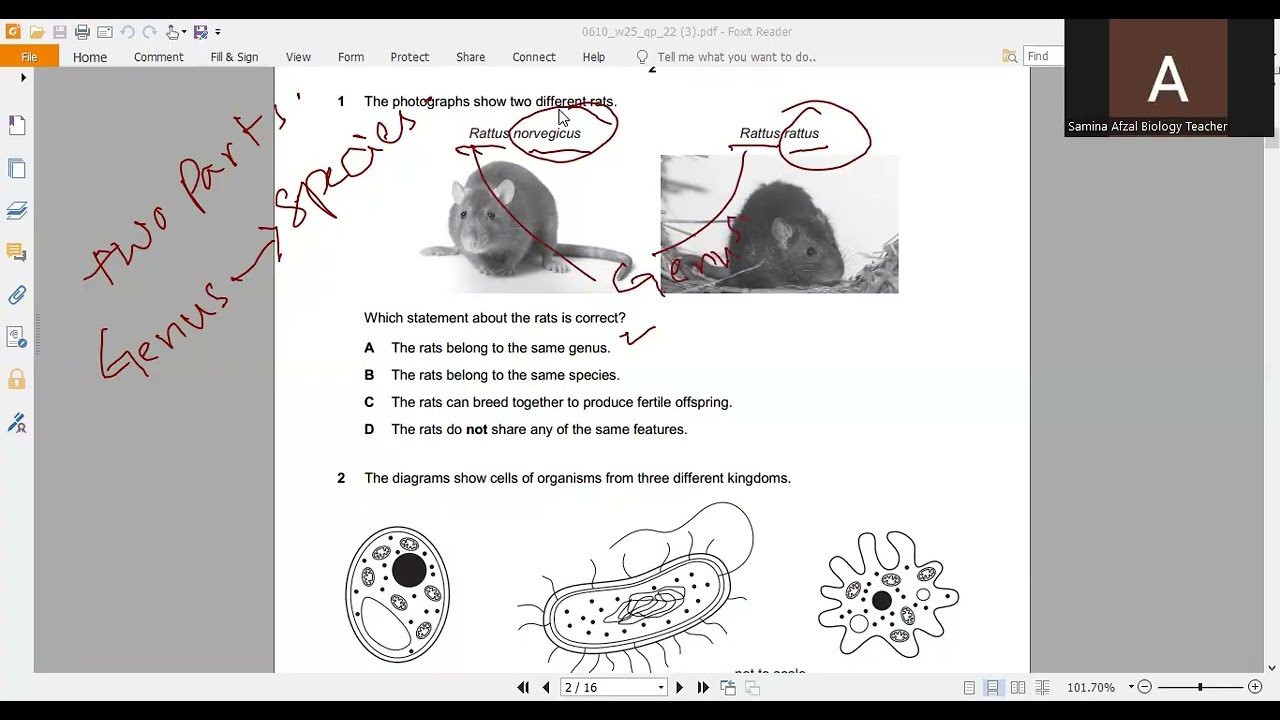 IGCSE Biology 0610 Paper 22 Oct Nov 2025 Q. 1 to 14 (Part 1) - YouTube