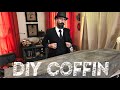 DIY HALLOWEEN COFFIN - Halloween coffin made from FOAM, but looks like real WOOD!!