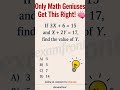 Only Math Geniuses Can Find Y! Simple Algebra Puzzle That Tricks Everyone 🧠