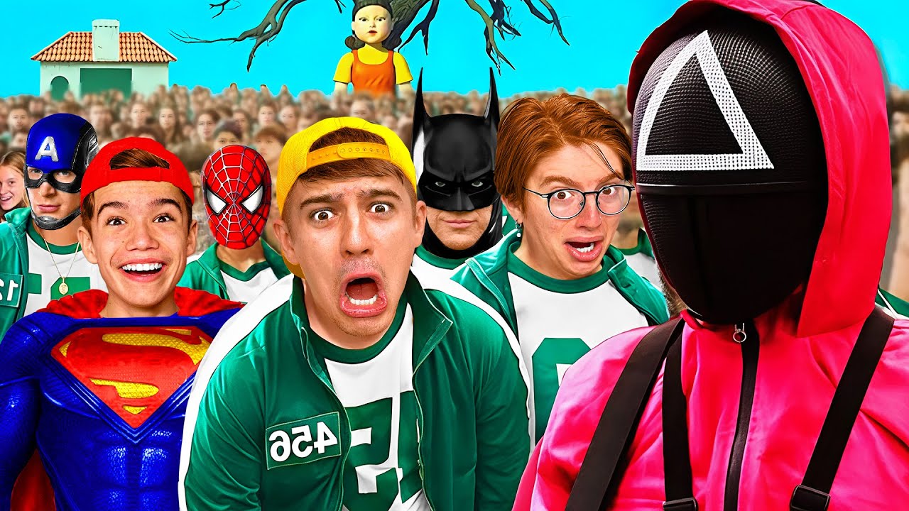 ИГРА В КАЛЬМАРА С СУПЕРГЕРОЯМИ !