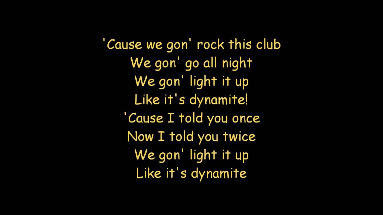 Taio Cruz Dynamite ON SCREEN LYRICS YouTube Music