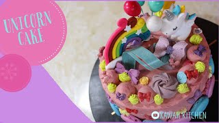 UNICORN CAKE RECIPE✴︎CHOCOLATE CAKE✴︎ユニコーンケーキ レシピ✴︎유니콘 케이크 만들기✴︎KAWAII KITCHEN