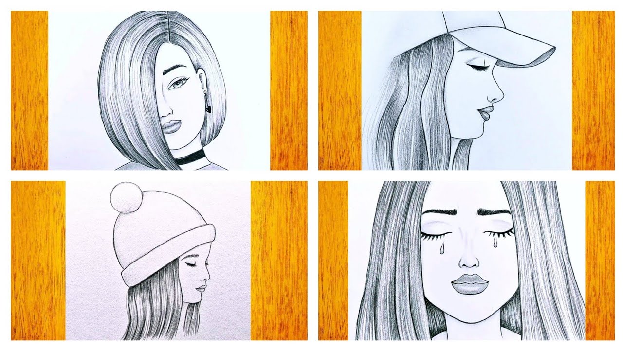Cómo dibujar las chicas más hermosas / 4 Tutoriales de dibujos con chicas a  lápiz para principiantes - thptnganamst.edu.vn