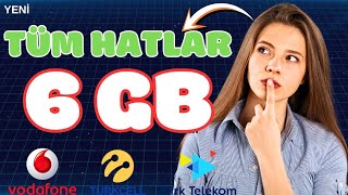 TÜM HATLAR'DA GEÇERLİ BEDAVA 6 GB İNTERNET 2026 ✅ VODAFONE, TURKCELL VE TÜRK TELEKOM 