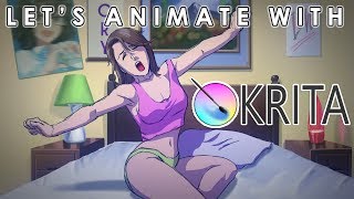 Let's Animate Ep.  4  Waking Up: Animated Using Krita