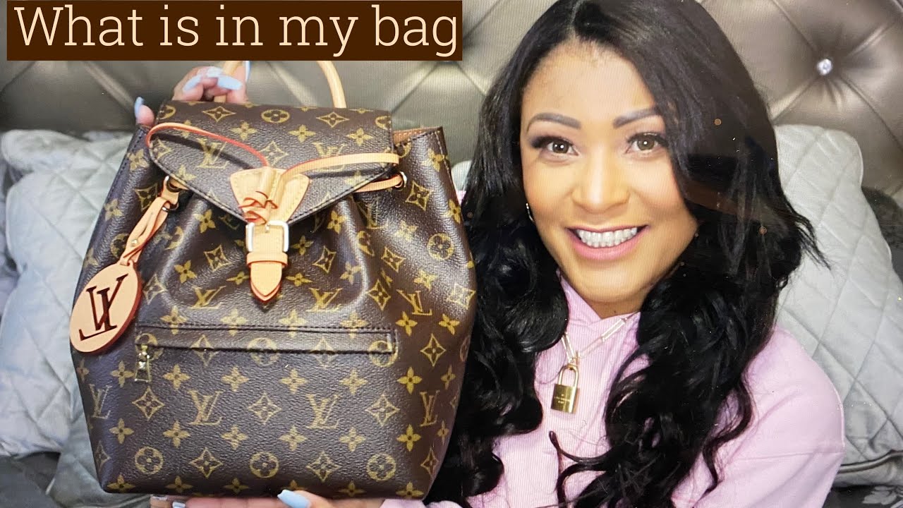 WHAT'S IN MY LOUIS VUITTON MONTSOURIS BACKPACK?? TRAVEL, WORK DIAPER BAG??  