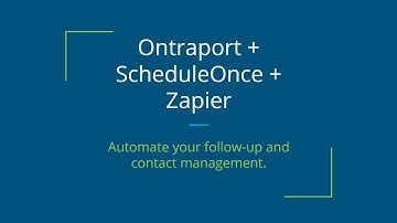 Connect Ontraport + Schedule Once + Zapier