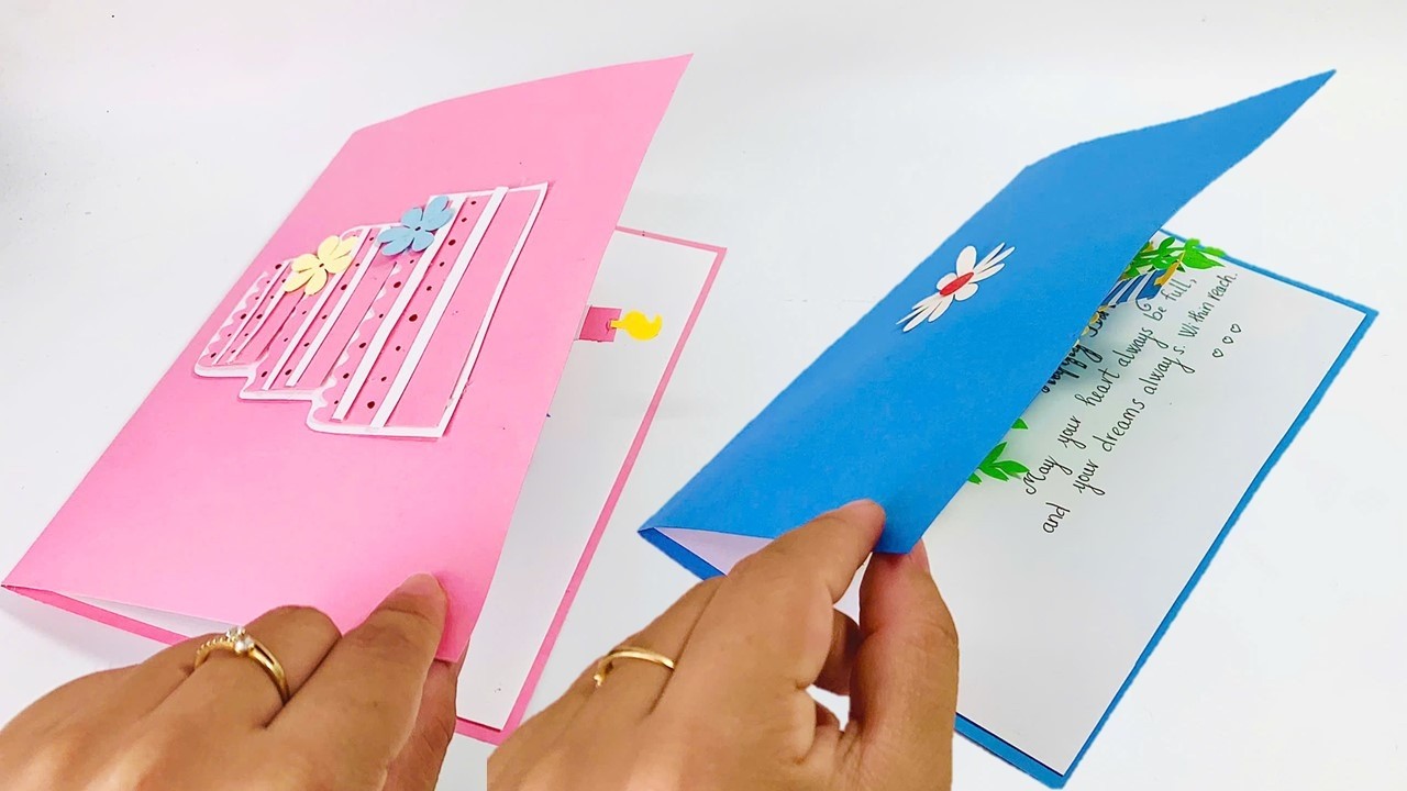 How to Make 2 Easy 3D Pop-Up Birthday Cake Cards | DIY Birthday Card ...