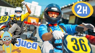 Juca e Blippi Competem Numa Corrida de Kart | 2 HORAS DO JUCA BRASIL! | Vídeos Educativos Infantis
