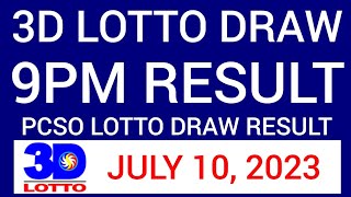 3d Lotto Swertres Result Today 9pm Draw July 10 2023 Pcso 3d Lotto Result Today Monday Stl