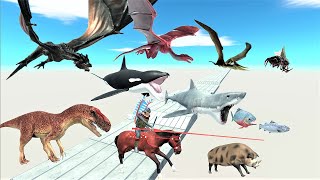 Speed ​​race.Land, sea and air units compete on a straight course! | Animal Revolt Battle Simulator