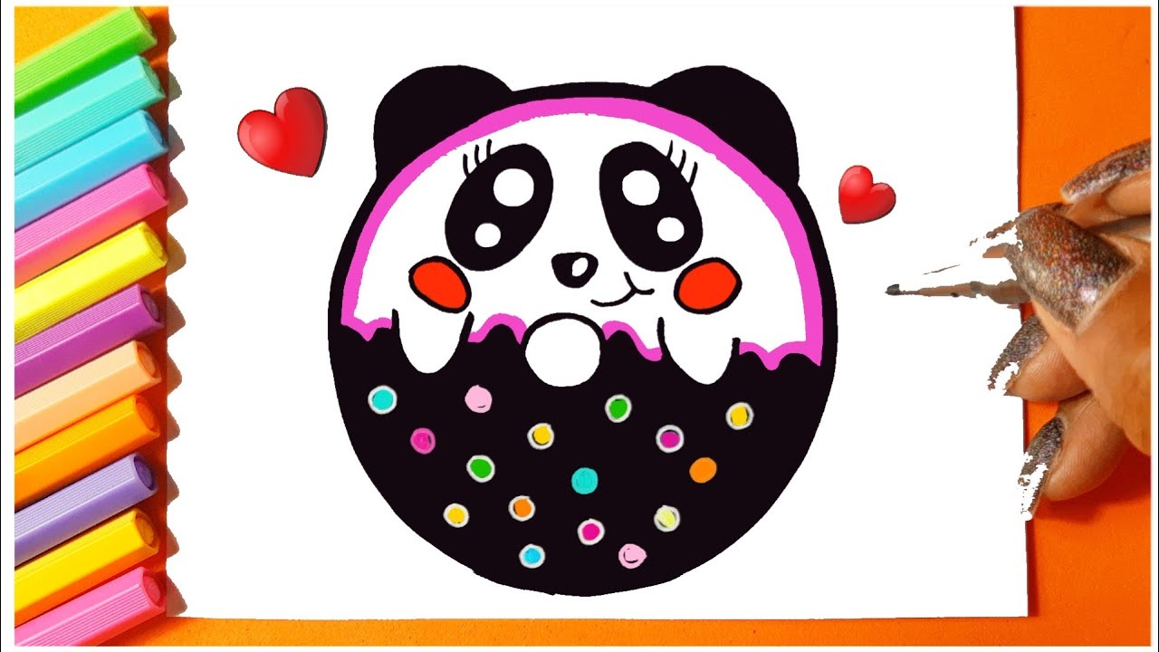 PANDA FOFO Como desenhar Urso panda fofo Kawaii ❤ Desenhos Kawaii