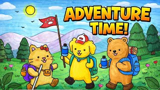 Cozy Coloring Book Timelapse | Cute Bear, Dog and Cat Adventure