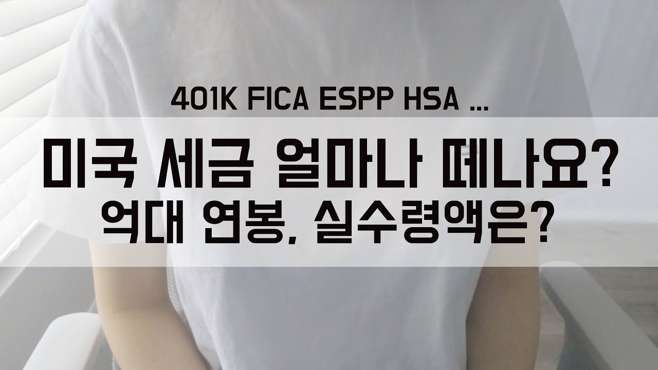 [27] 미국 세금 얼마나 떼나요? 억대 연봉 실수령액은? #401K #FICA #ESPP #HSA #FEDERAL TAX #STATE TAX