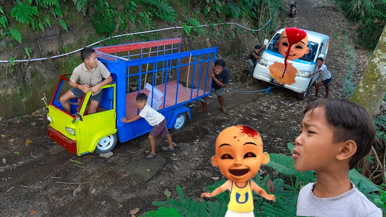 NARIK MOBIL VAN UPIN IPIN BALIK KAMPUNG PAKE TRUK DI TANJ4KAN