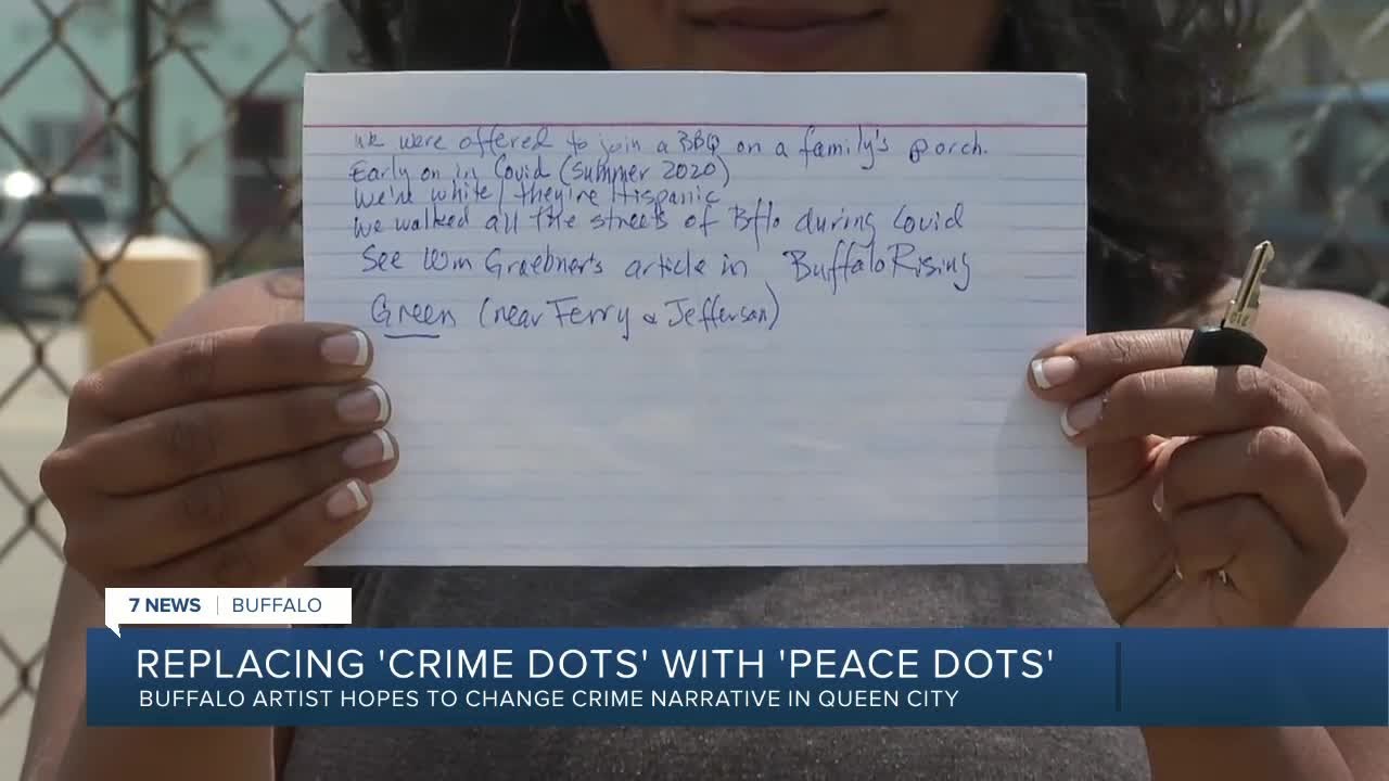 Buffalo artist reimagining 'crime dots' with 'peace dots', creating visual of City of Good Neighbors