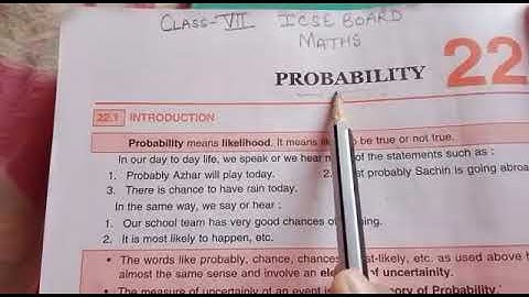 Introduction of ch-22 Probability class VII Maths ICSE BOARD by love with mathematics