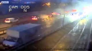 CCTV shows van blown around on Forth Bridge