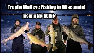 Trophy Walleye Tip-Up Fishing in Wisconsin (Night Bite)