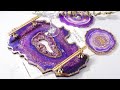 Hollow Resin Tray Coaster |Geode Faux Agate Tray |Epoxy Resin Casting Crafts